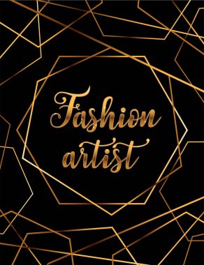 Altın Logo moda stüdyosu. Özel el yapımı hat moda sanatçı, moda salon için yazı vektör fırça. EPS 10