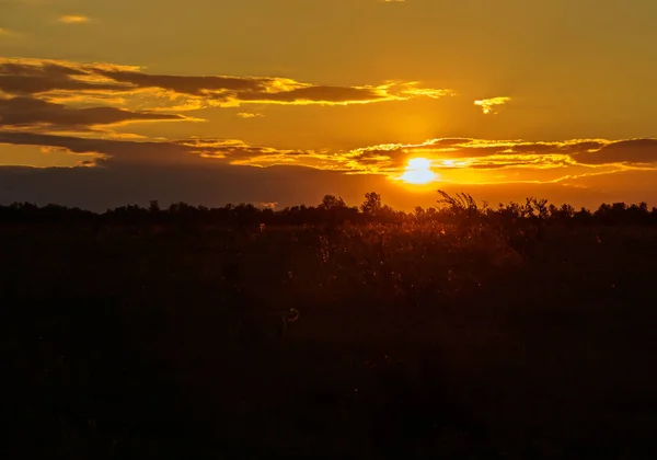 Güneş bulutların arasından akşam bozkır parlıyor..