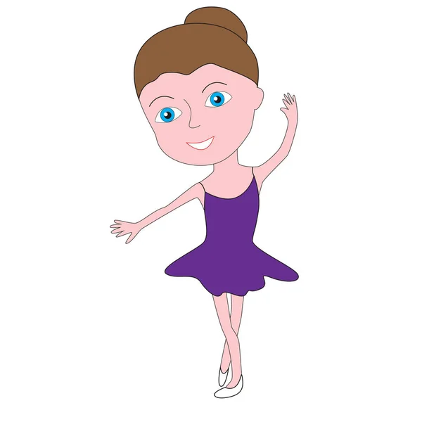 Ballerina Mädchen isoliert auf weißem Hintergrund. — Stockvektor