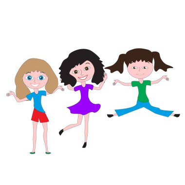 Üç eğlence seven kız arkadaş.