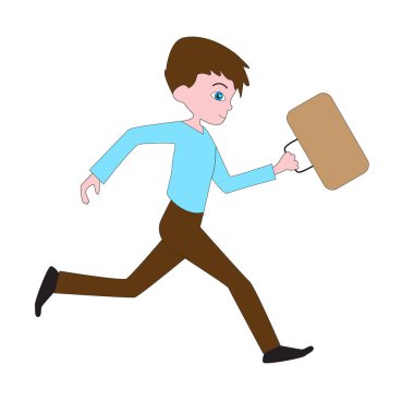 Genç bir iş adamı işe gitmek için acele ediyor.