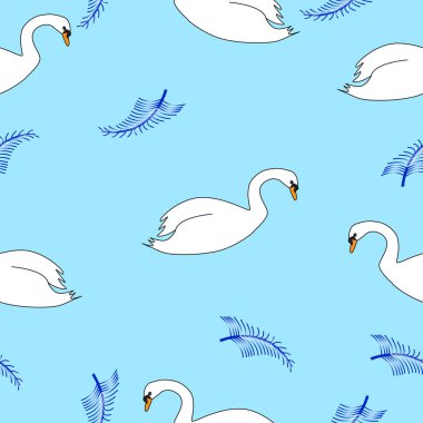 Güzel beyaz kuğu kuş.