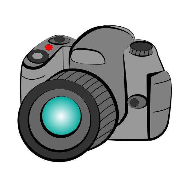 Камера DSLR уровня входа на белом фоне.