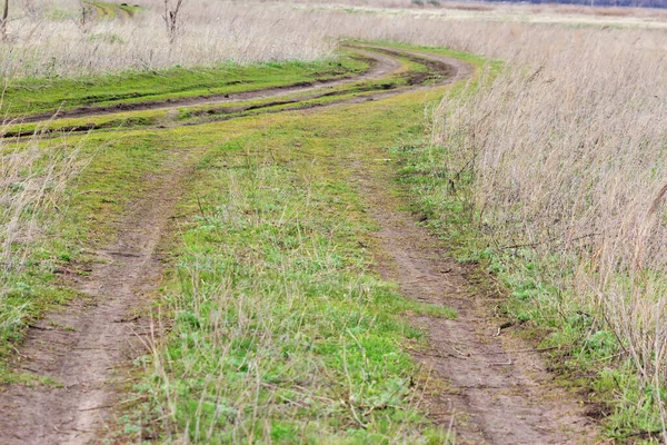 Two Dirt Roads Countryside Early Spring — Stock Photo, Image
