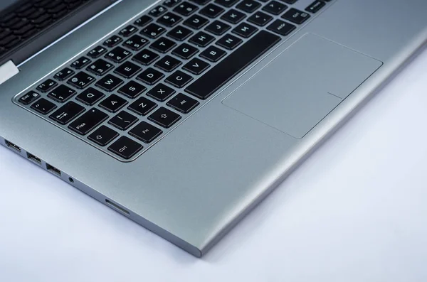 Beautiful laptop on white background, technology, gray.