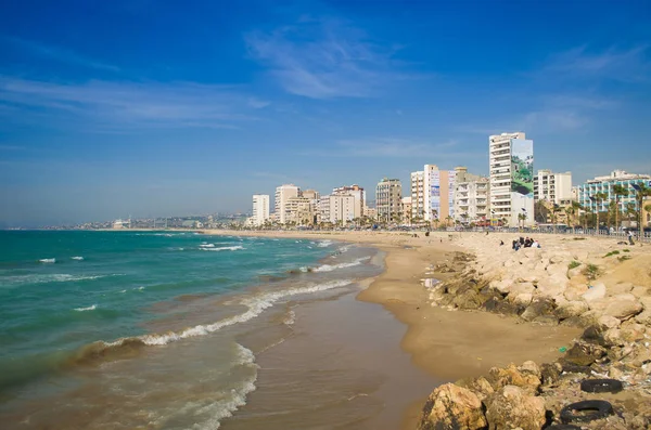 Sidón Líbano Abril 2017 Vista Del Mar Desde Histórica Ciudad — Foto de Stock