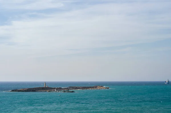 Veduta Del Faro Sidone Libano Mare Del Mediterraneo — Foto Stock