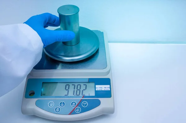 Great Concept Research Development Hand Measuring Density Liquid Pycnometer Stock Picture