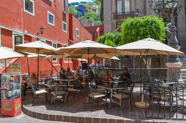 Guanajuato Mexico June 2013 Beautiful Outdoor Restaurant Downtown Guanajuato Front — Stock Photo, Image