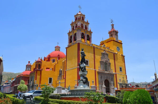 Basilika Unserer Lieben Frau Von Guanajuato Schöne Gelbe Kirche Der — Stockfoto