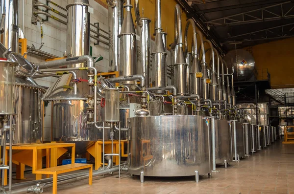 Equipment Distillation Alcoholic Beverages Distillation Tequila — Stock Photo, Image