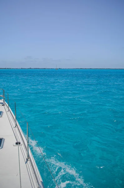 Vista Desde Velero Mar Cancún Palanca Control — Foto de Stock