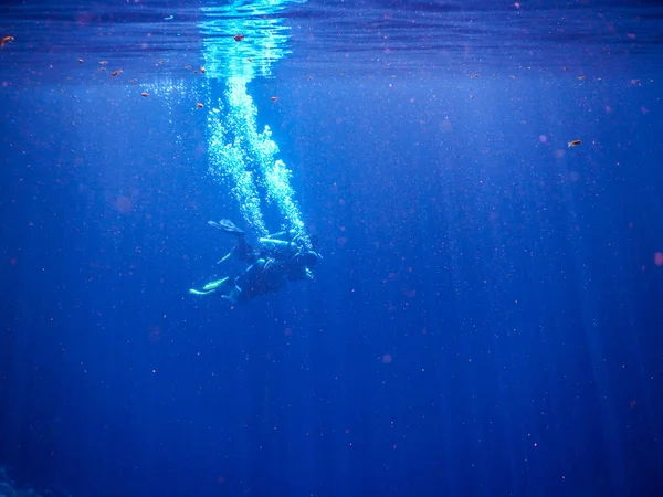 Gyakorló Búvárkodás Snorkeling Titokzatos Lagoon Gyönyörű Lagúna Átlátható Türkiz Kék — Stock Fotó