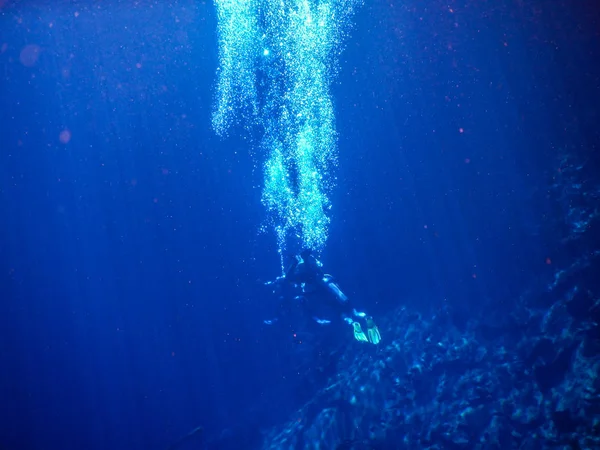 Практика Дайвинга Подводного Плавания Таинственная Лагуна Красивая Лагуна Прозрачной Бирюзовой — стоковое фото