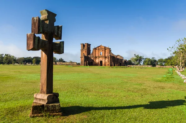 Part Unesco Site Jesuit Missions Guaranis Church Ruins Sao Miguel — Stock Photo, Image