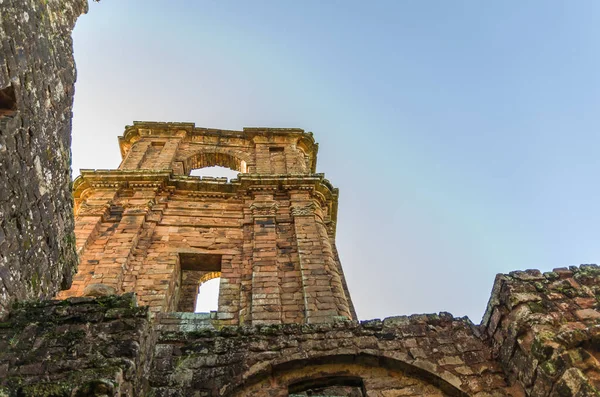 Teil Der Unesco Stätte Jesuitenmissionen Der Guaranis Kirche Ruinen Von — Stockfoto