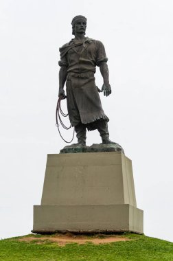 Porto Alegre, Brezilya - 16 Eylül 2018: Heykel denilen tipik Brezilya gaucho (anıt Lacador veya halk Lacador heykeli bilinen)