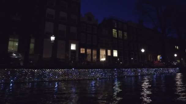 Amsterdam Nederland Januari 2018 Kunstobject Amsterdam Light Festival Amsterdam Nederland — Stockvideo