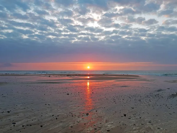 Piękny Zachód Słońca West Coast Portugalii — Zdjęcie stockowe