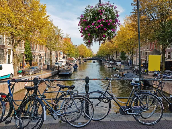 Cidade Cênica Amsterdã Holanda Outono — Fotografia de Stock