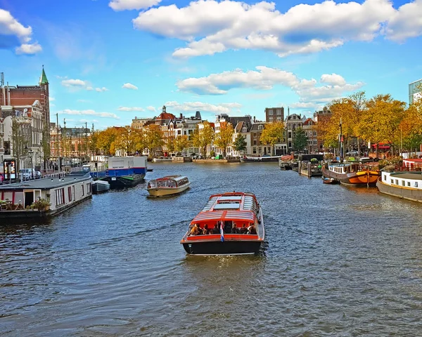 Ciudad Escénica Amsterdam Los Países Bajos Amstel — Foto de Stock
