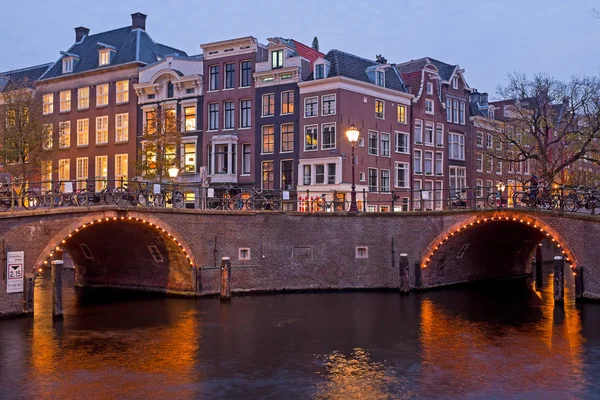 Городской Пейзаж Амстердама Нидерландах Закате — стоковое фото