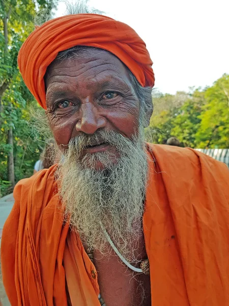 Tiruvanamalai Ινδία Ιανουάριος 2019 Ινδικό Sadhu Στους Δρόμους Από Την — Φωτογραφία Αρχείου