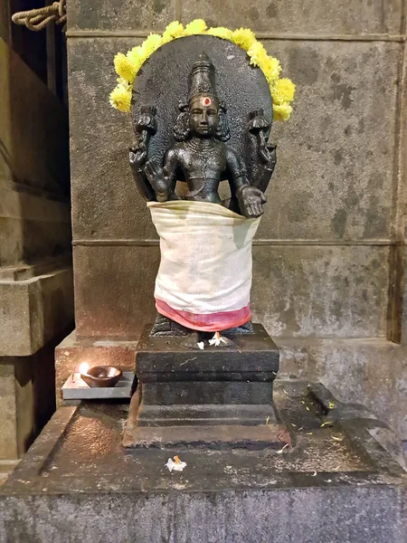 Αρχαίο Άγαλμα Του Σίβα Στο Άσραμ Ramana Στην Ινδία Tiruvanamalai — Φωτογραφία Αρχείου