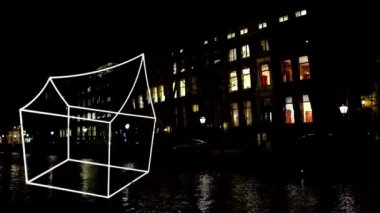 Amsterdam, Hollanda - 8 Ocak 2017: Işık Festivali gece Hollanda'nın Amsterdam