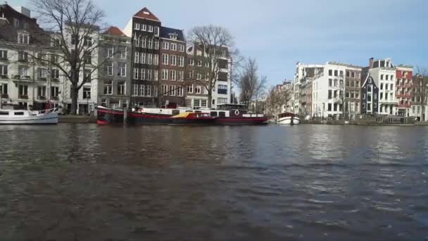 Живописный Город Амстердам Нидерландах — стоковое видео