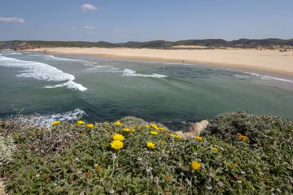 Blick Auf Den Strand Von Carapateira Der Westküste Portugals — Stockfoto