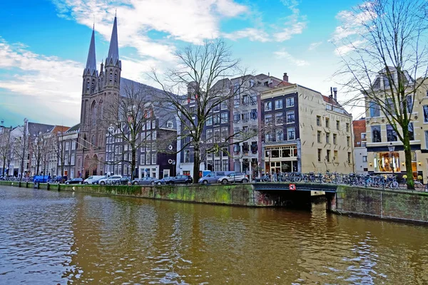 Oraș pitoresc din Amsterdam în Olanda — Fotografie, imagine de stoc