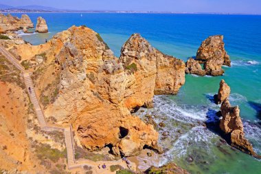 Ponte Piedade Lagos Portekiz doğal kayaların üzerinden hava