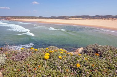 Algarve Portugal içinde Carapateira plajında görüntüle