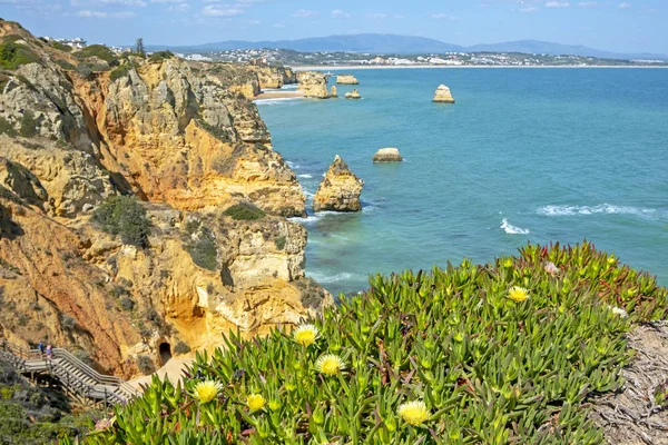 Rochers naturels à Praia D'Ana dans l'Algarve Lagos Portugal — Photo