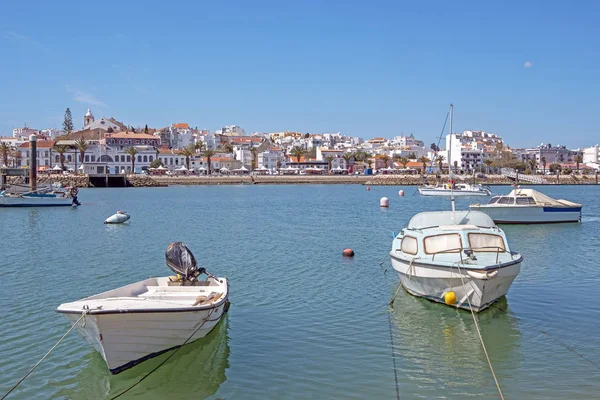 View on the harbor and city Lagos in Portugal galv — стоковое фото