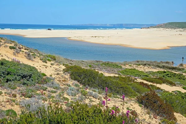 Zobacz na Carapateira plaży na West Coast w Portugalii — Zdjęcie stockowe