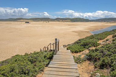 Algarve Portekiz Carapateira plajdan görünümü