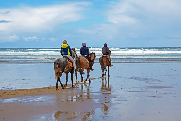 Passeios a cavalo na praia da Carapateira no Algarve Portugal — Fotografia de Stock