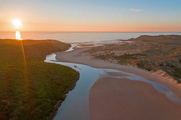 Antenne vom Strand von Amoreira an der Westküste Portugals — Stockfoto