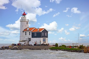 Traditional lighthouse 'Het Paard van Marken' in Marken the Neth