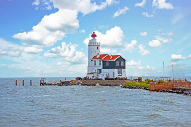 Traditional lighthouse 'Het Paard van Marken' in Marken the Neth