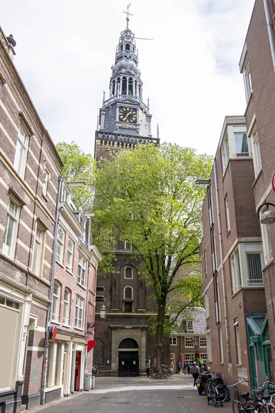 Bekijk in Amsterdam in Nederland met de Noorderkerk — Stockfoto