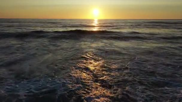 Aerial Das Ondas Oceano Portugal Pôr Sol — Vídeo de Stock