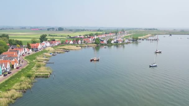 Antenne Aus Dem Traditionellen Dorf Durgerdam Den Niederlanden — Stockvideo