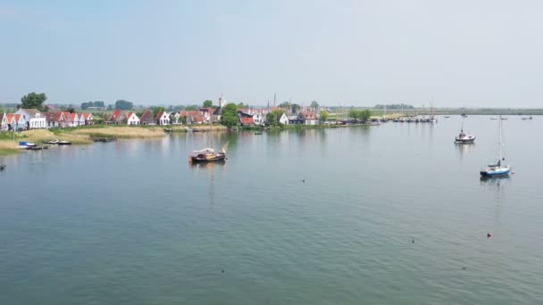 Luchtfoto Van Het Traditionele Dorp Durgerdam Nederland — Stockvideo