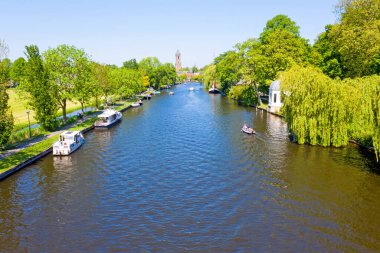 Hollanda 'da Loenen aan de Vecht ile Vecht nehrinden havadan.