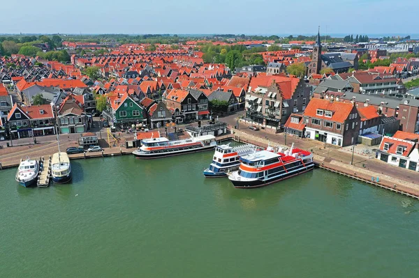 Aérien Port Village Traditionnel Volendam Aux Pays Bas — Photo