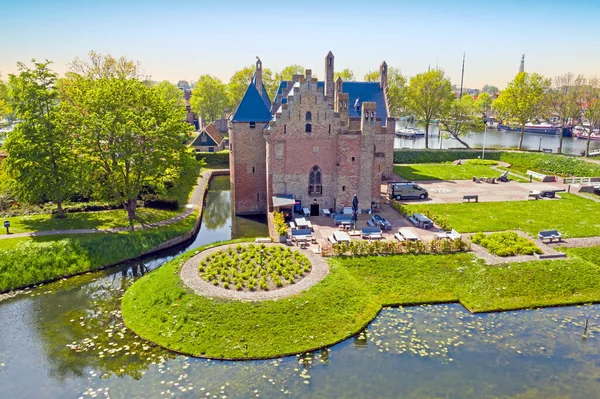 Luftaufnahme Vom Schloss Radboud Medemblik Den Niederlanden — Stockfoto