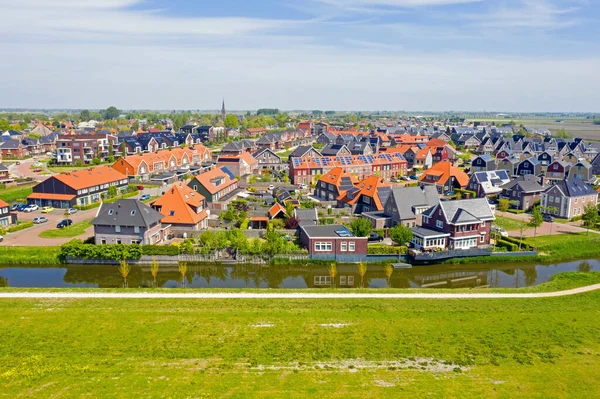 Aérien Village Traditionnel Obdam Campagne Des Pays Bas — Photo